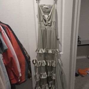 Altar'd State Sage Ruffled Maxi Dress